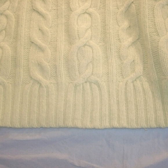 Cashmere Wool Angora Sweater Cable Knit Lt Green S - Picture 14 of 17